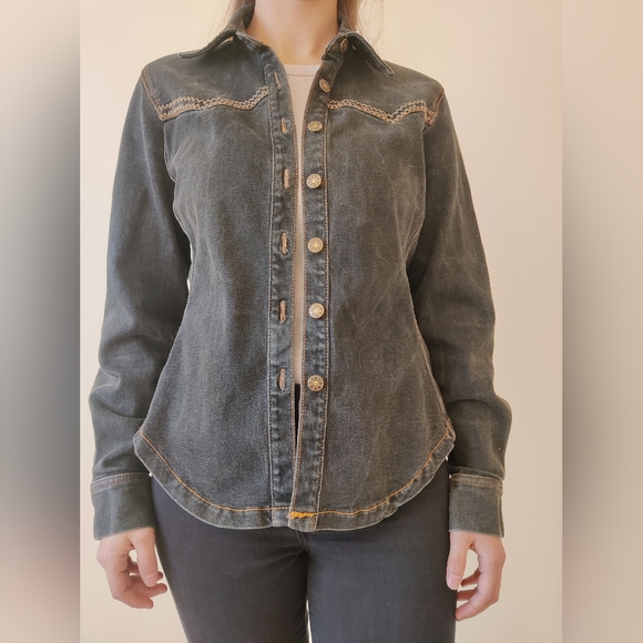 Denim Button Jacket - Picture 12 of 16
